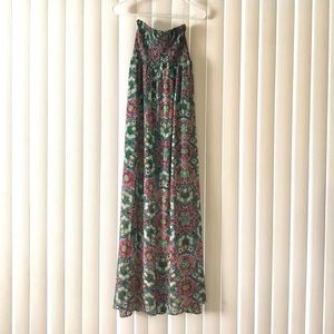 Green/Pink Maxi Tube Top Maxi Dress